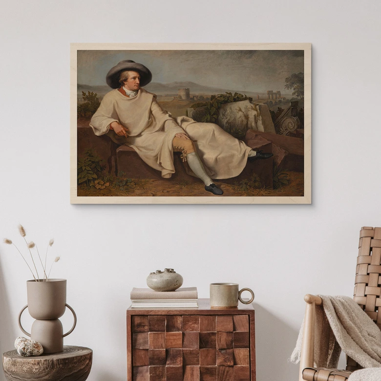 Tableau sur bois Tischbein - Goethe dans la Campagne romaine 