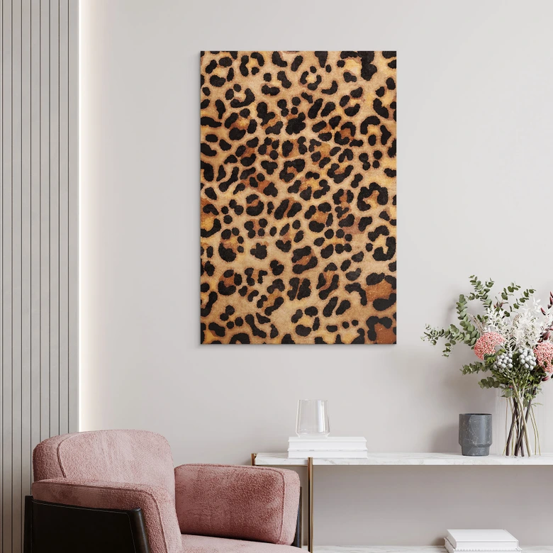 Holzbild Wilder Leopard - Animal Print - Tunaboylu 