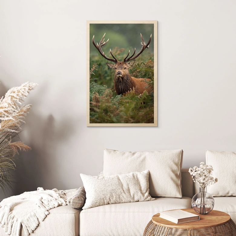 Holzbild Rothirsch - Wächter des Waldes - van Duijn 