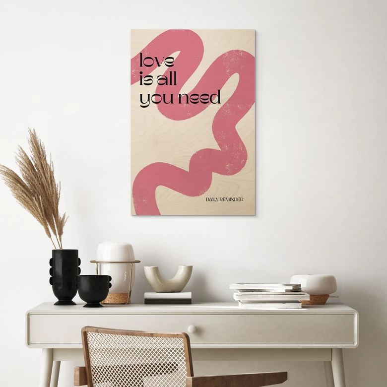 Holzbild Love is all you need - Volfova 