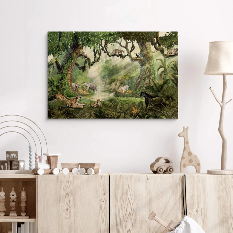 Kinderzimmer Holzbild Kikki Belle - Dschungelkatzen 