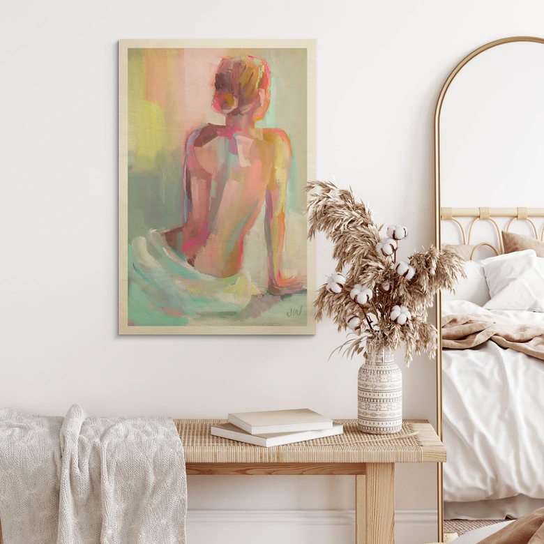 Holzbild Abstrakter Rücken einer Frau - Westenhofer 