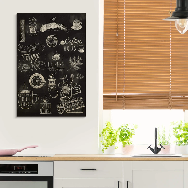 Tableau sur bois World of Coffee 