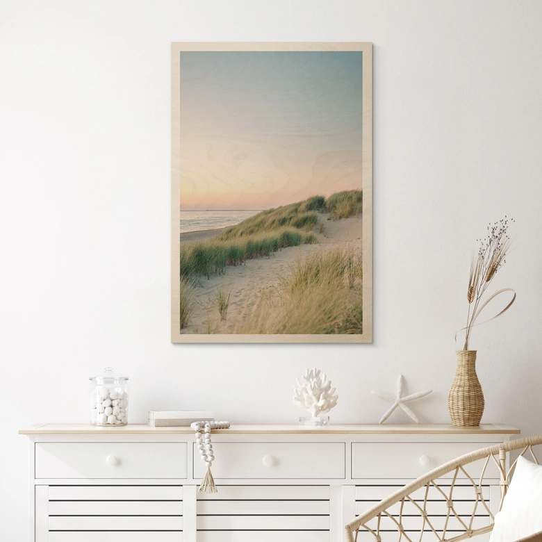Holzbild Dünen an der holländischen Küste - Zwart 