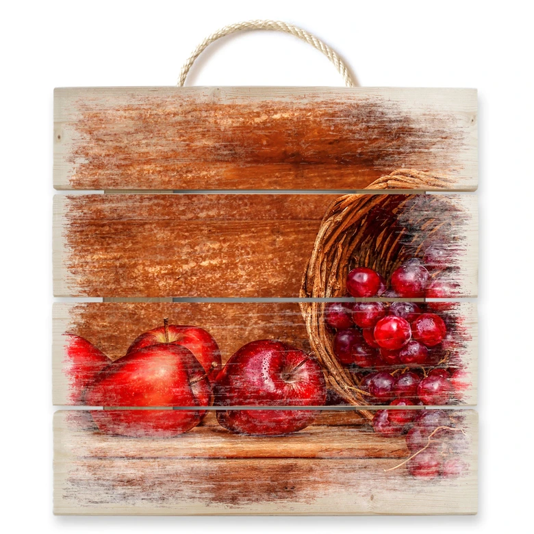 Holzbild Perfoncio - Rote Früchte - 40x41,5 cm 