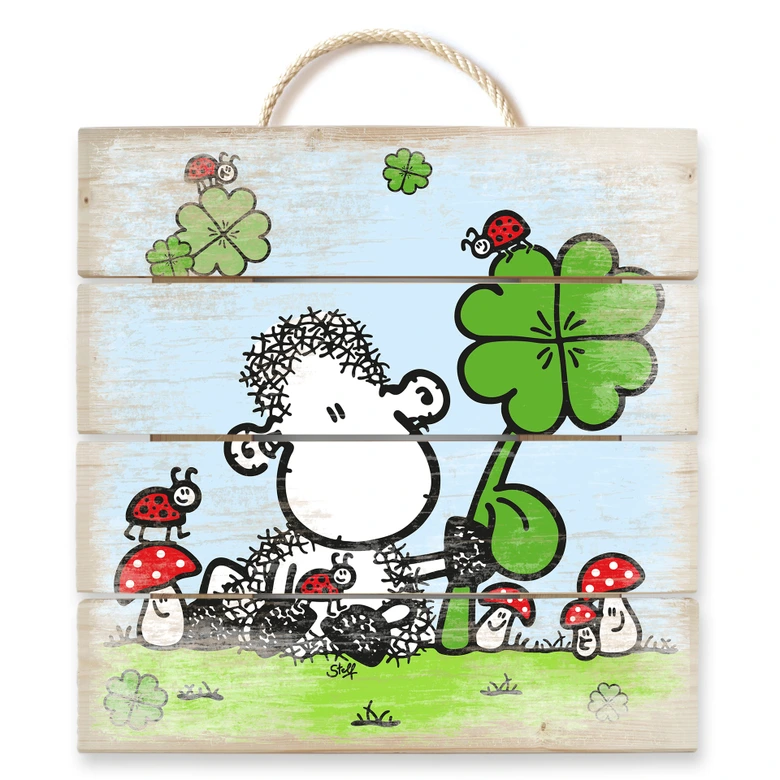 Holzbild sheepworld Ganz viel Glück - 40x41,5 cm 