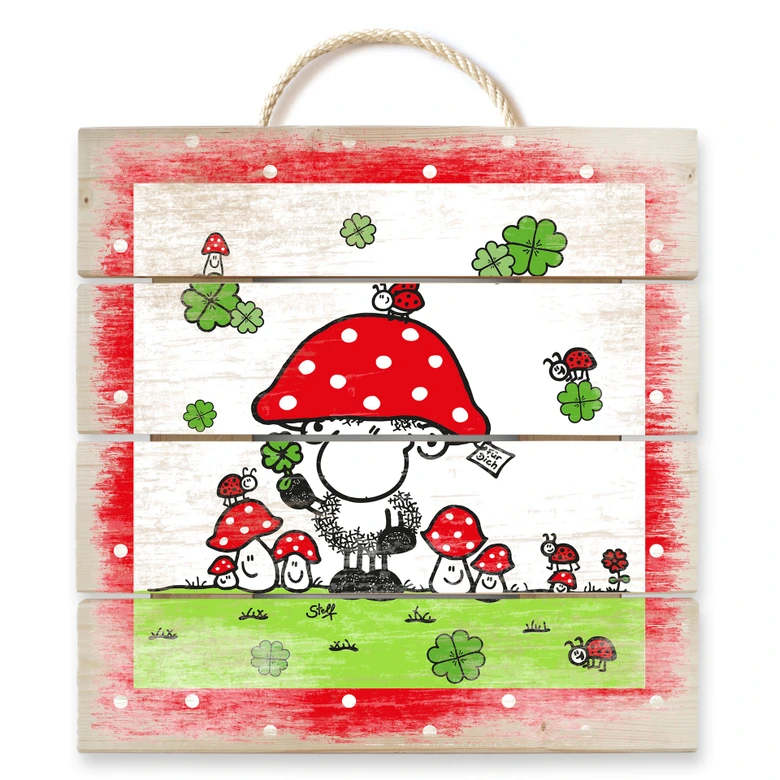 Holzbild sheepworld Glücksbringer - 40x41,5 cm 