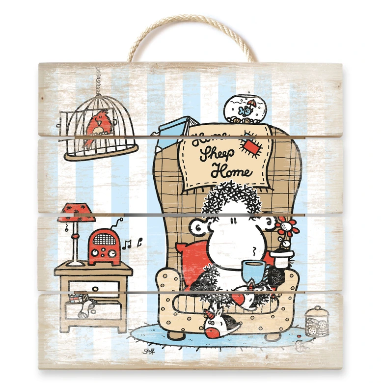 Holzbild sheepworld Home Sheep Home Tea Time - 40x41,5 cm 