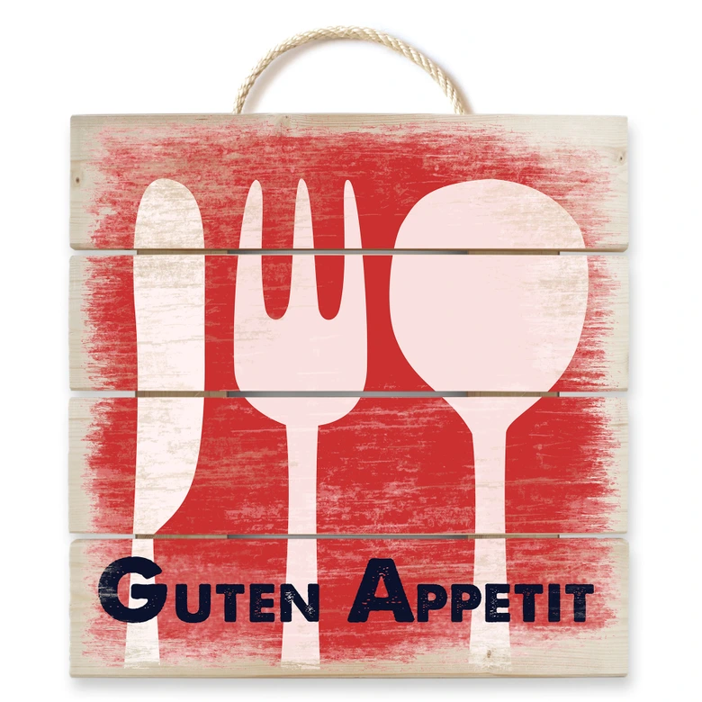 Holzbild Guten Appetit - 40x41,5 cm 