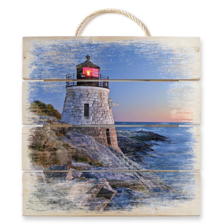 Obraz drewniany widok na morze - 40x41,5 cm 