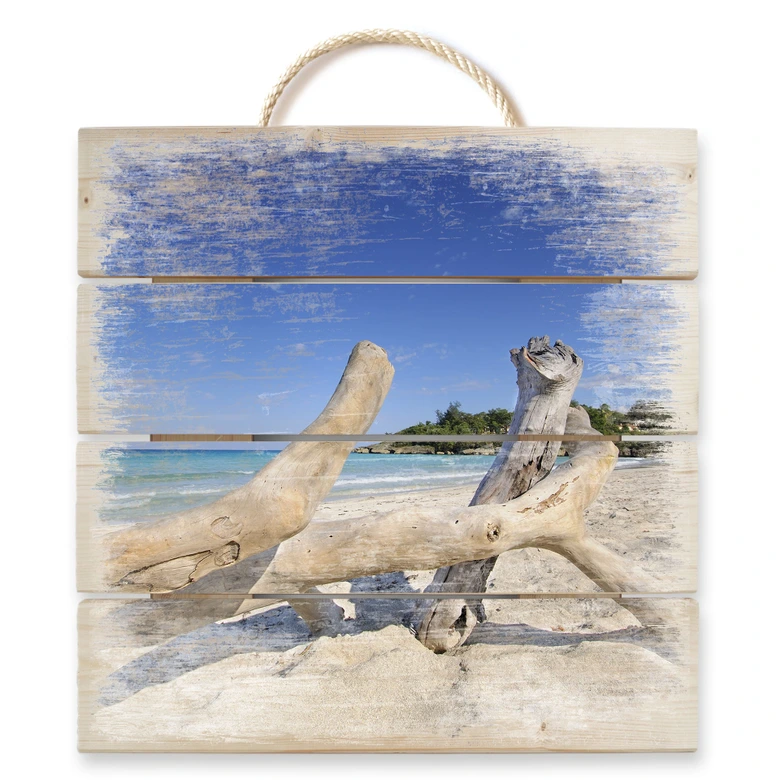 Holzbild Treibgut - 40x41,5 cm 