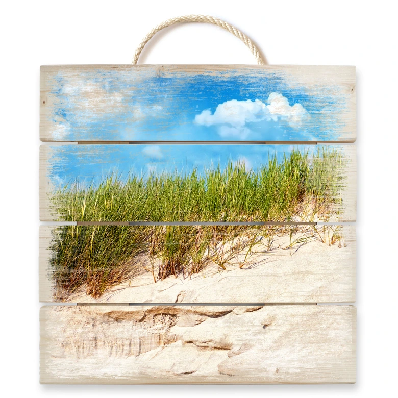 Holzbild Ostsee Dünenlandschaft - 40x41,5 cm 