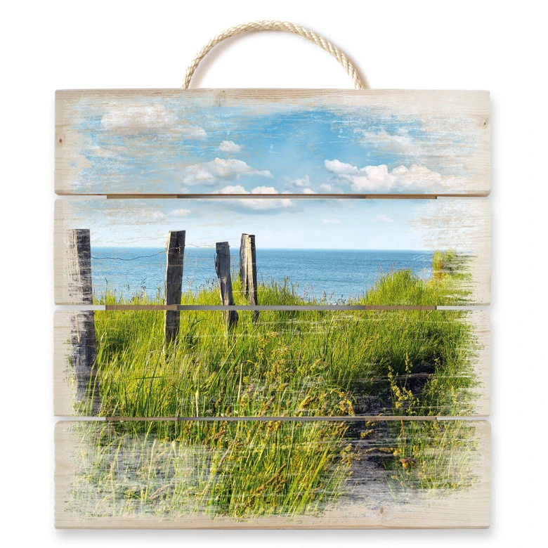 Holzbild Weg zum Meer - 40x41,5 cm 