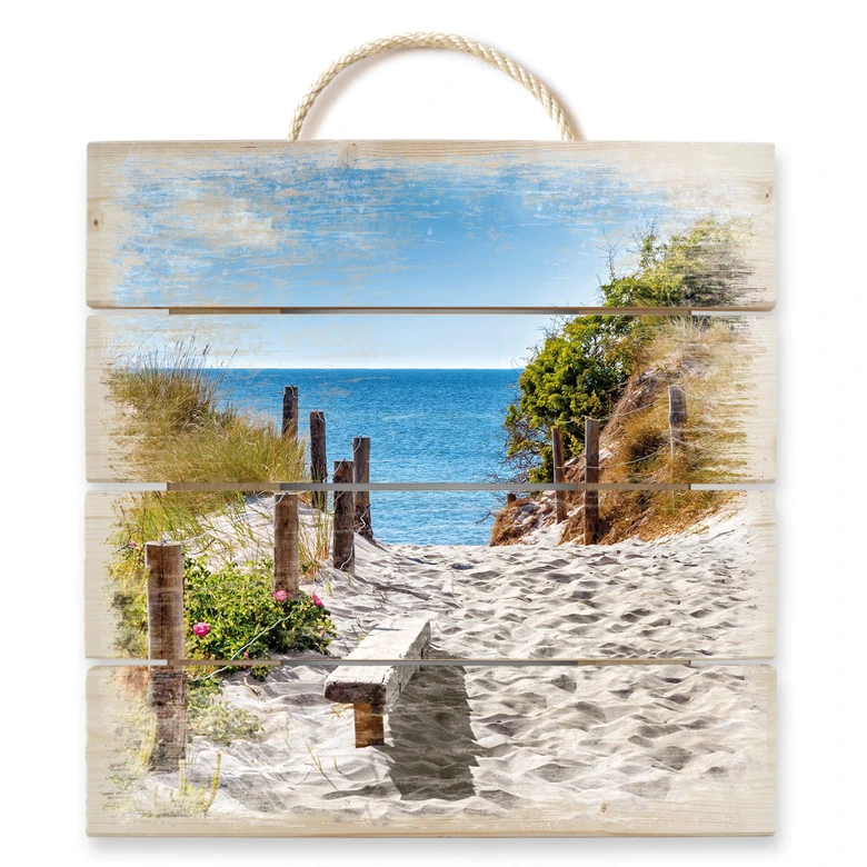Holzbild Küstenblick - 40x41,5 cm 