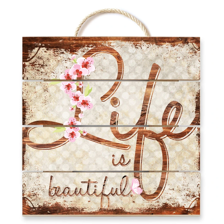 Houten Wanddecoratie Life is Beautiful 