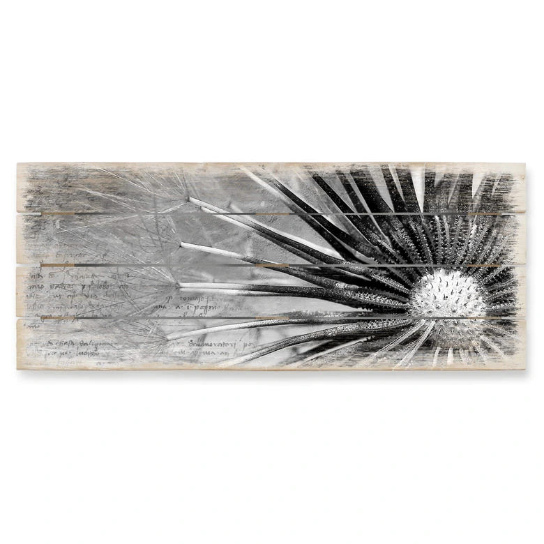 Holzbild Pusteblumen-Poesie - Panorama 