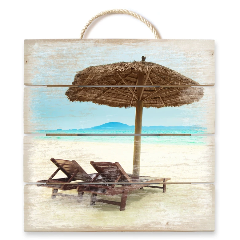 Houten Wanddecoratie Vakantie in het Paradijs 