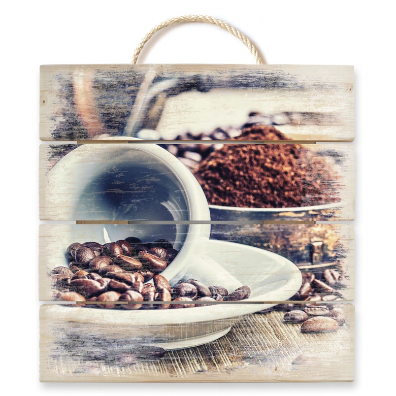 Holzbild Kaffeeträume - 40x41,5 cm 