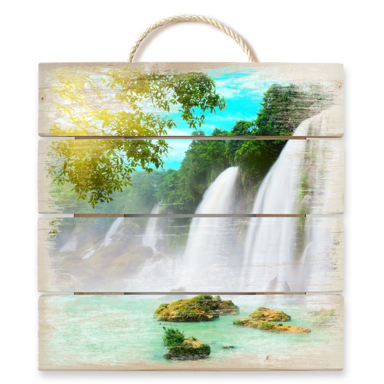 Holzbild Blaue Lagune - 40x41,5 cm 