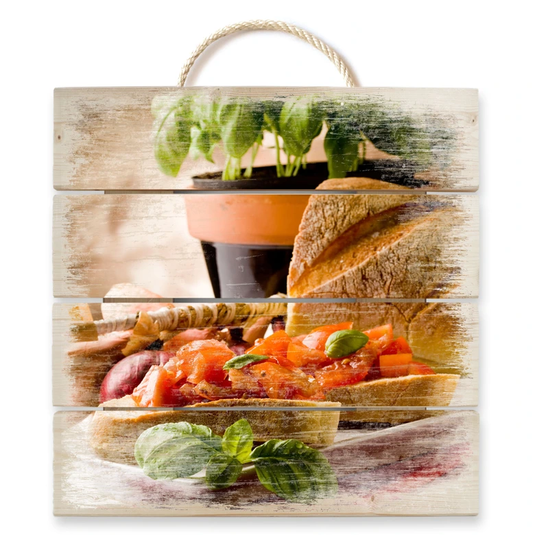 Cuadro de madera Bruschetta all'Italiana - 40x41,5 cm 