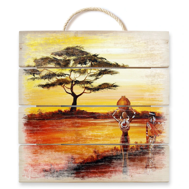 Holzbild Fedrau - Afrika - 40x41,5 cm 