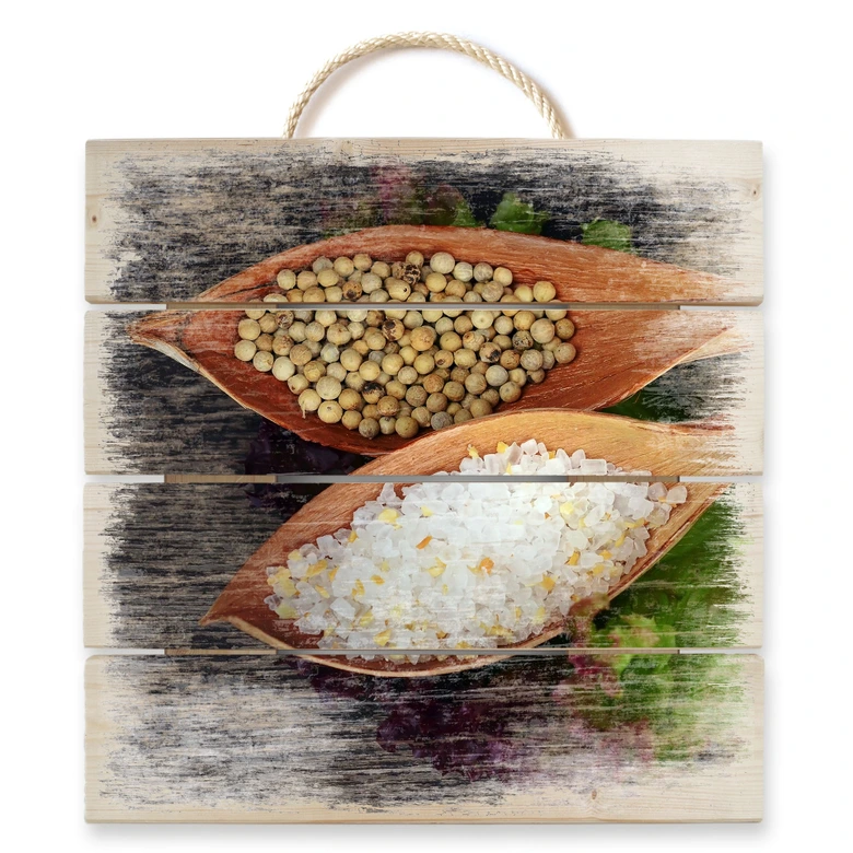 Holzbild Salt and Pepper - 40x41,5 cm 