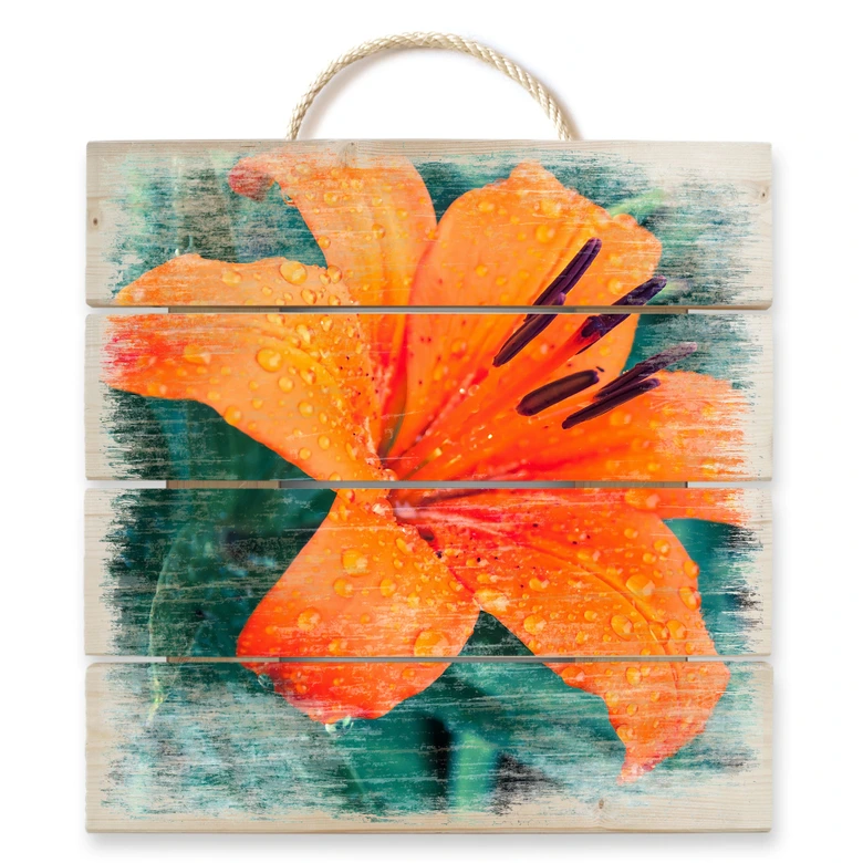 Holzbild Tropical Lily - 40x41,5 cm 