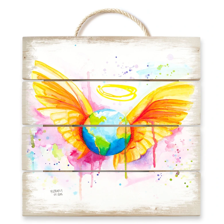 Holzbild Buttafly - Angel - 40x41,5 cm 