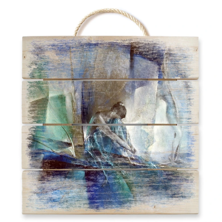 Holzbild Schmucker - Im blauen Raum - 40x41,5 cm 
