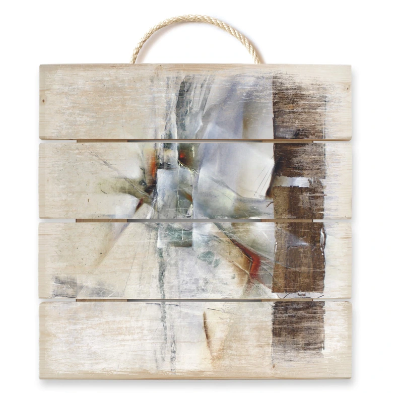 Holzbild Schmucker - Weisse Komposition - 40x41,5 cm 