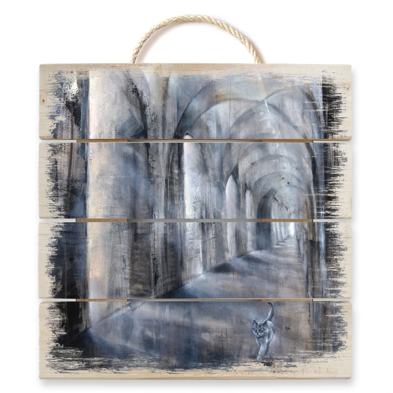 Holzbild Schmucker - Licht und Schatten - 40x41,5 cm 