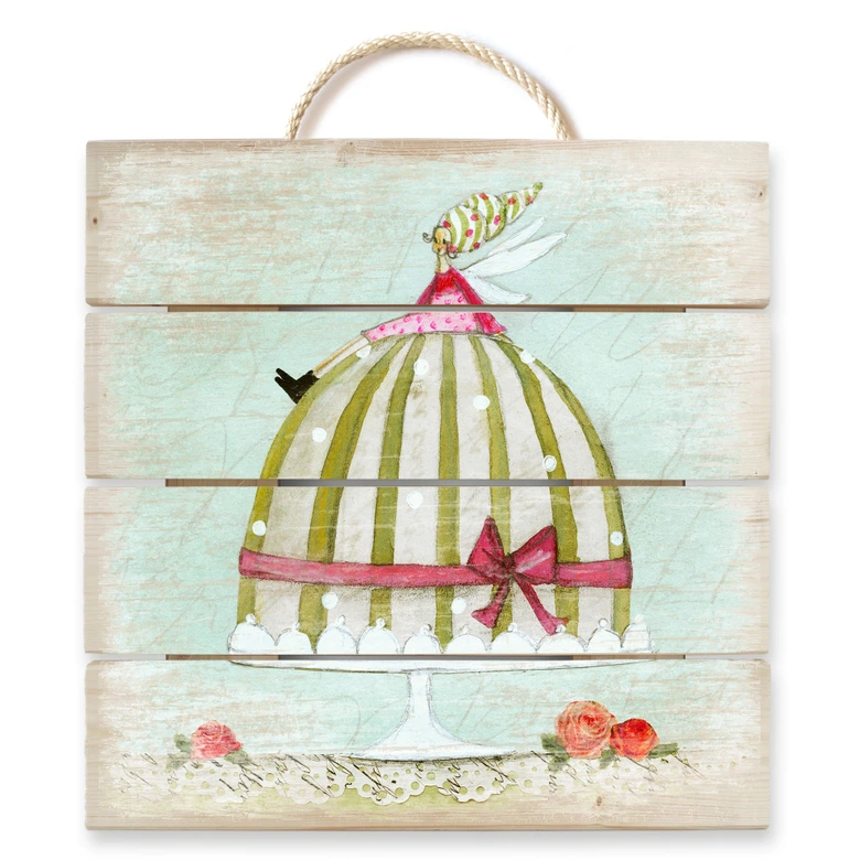 Holzbild Leffler - Zaubermuffin - 40x41,5 cm 