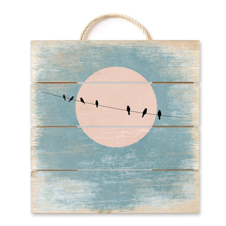 Kubistika Trätavla - Tystnadens skönhet - 40x41,5 cm 