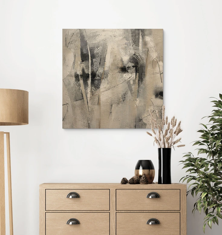 Tableau sur bois Paysage abstrait - Fedrau - Carré 