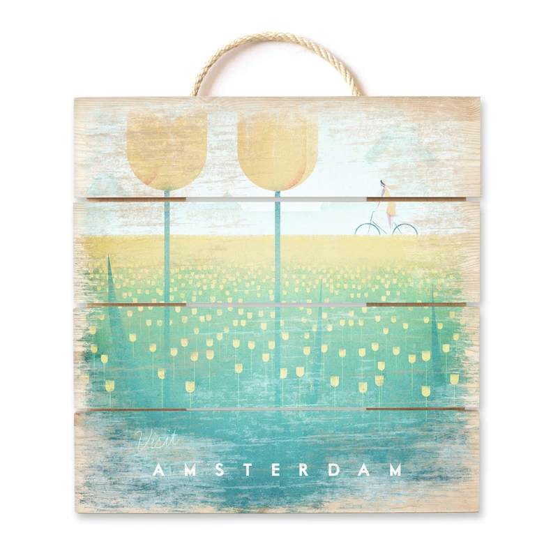 Obraz drewniany Rivers - Amsterdam - 40x41,5 cm 
