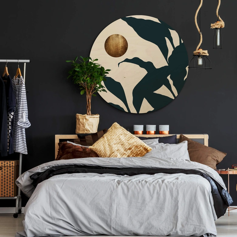 Holzbild Kubistika - In the jungle - Rund 