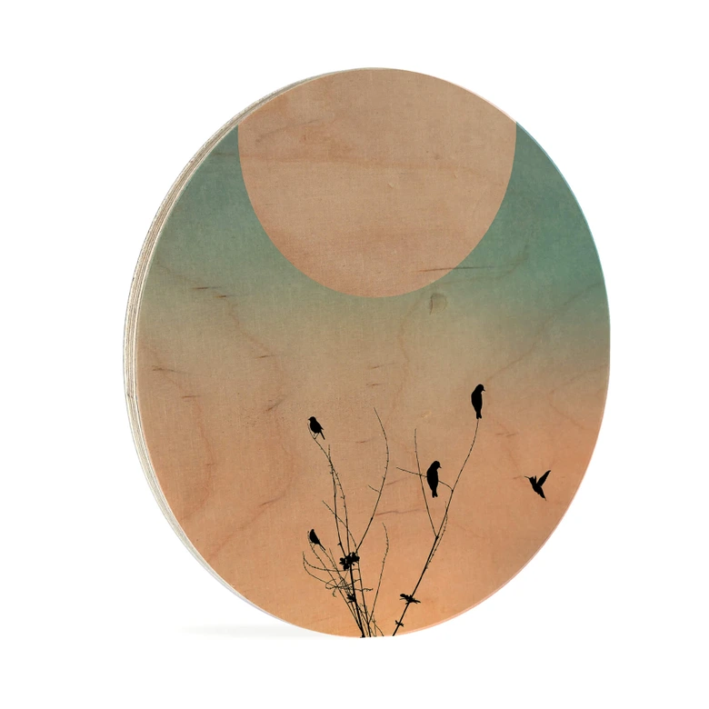 Træbillede - Kubistika - Warm Morning - Rund 