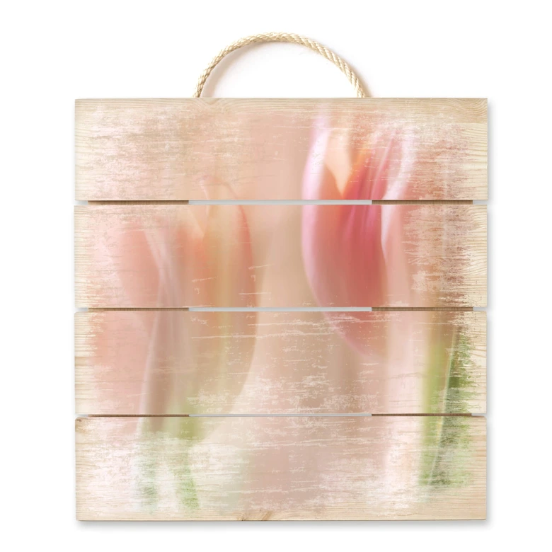 Holzbild Westum - Shy tulips - 40x41,5 cm 