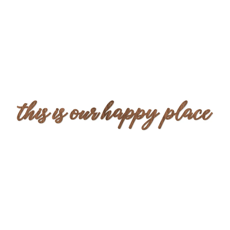 Decoratieletters - Mahonie fineer  - This is our happy place 