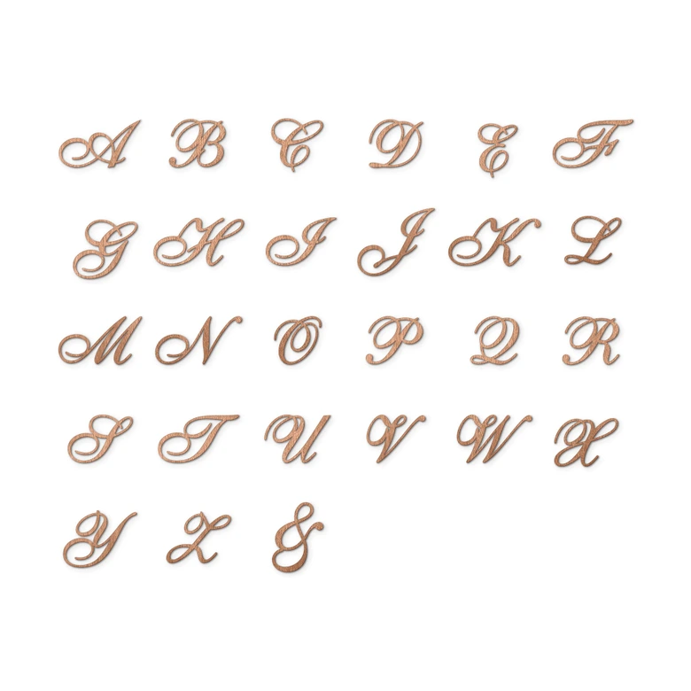 Letras de madera letras simples ornamentadas - caoba 