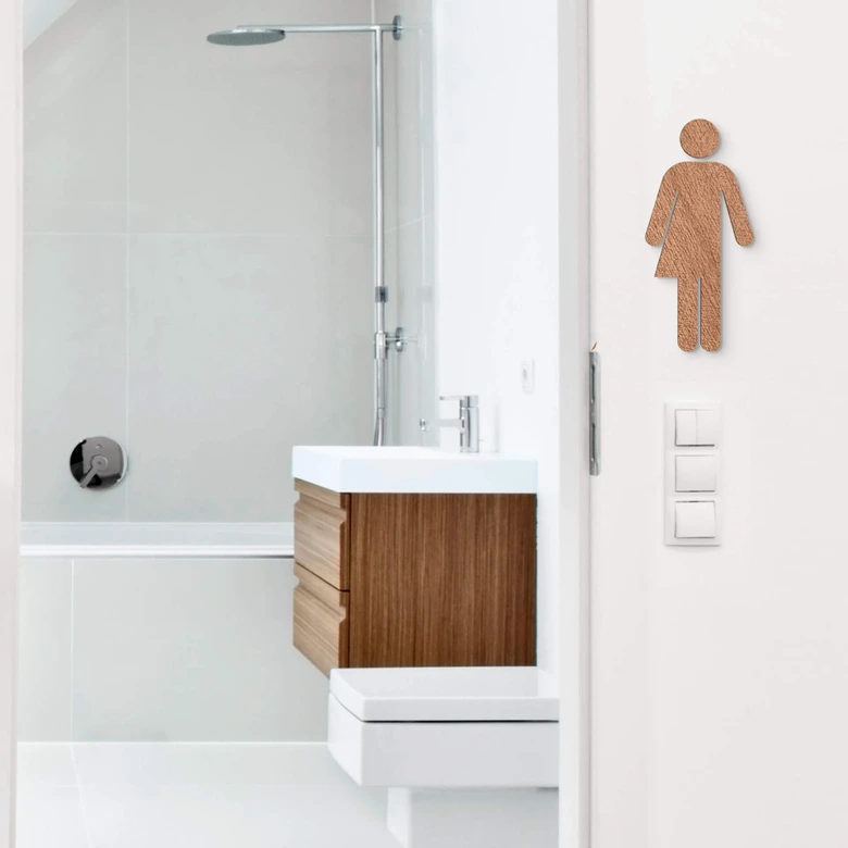 Holzdeko Mahagoni - WC Schild 
