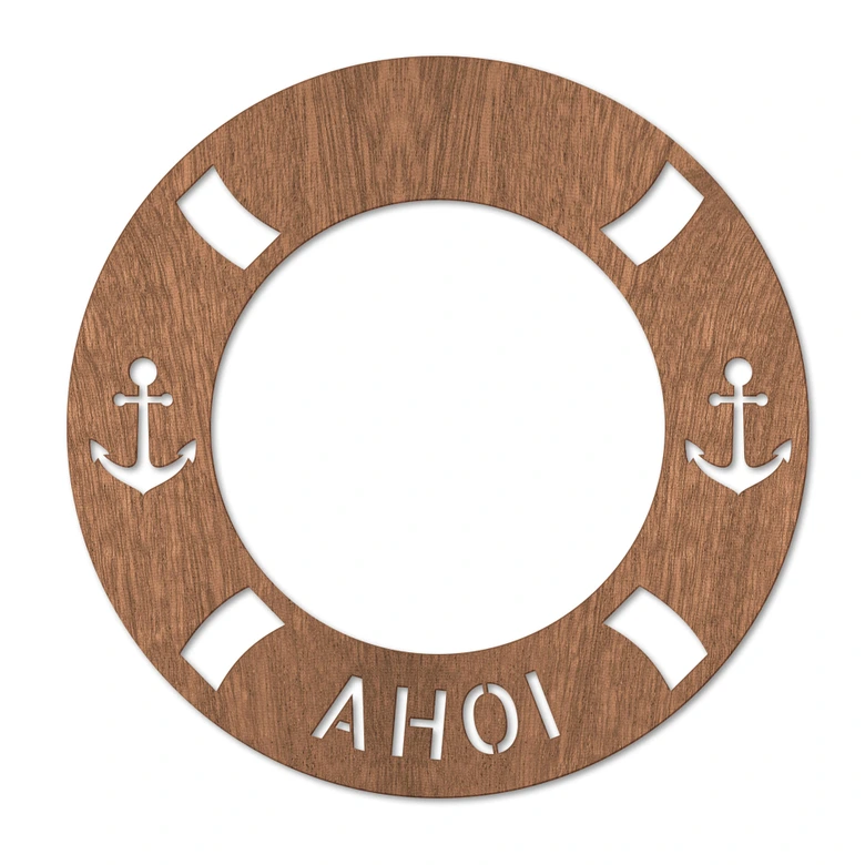 Holzdeko Mahagoni - Ahoi - Rettungsring 
