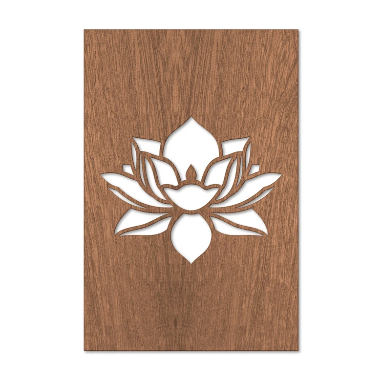 Konst i mahognyträ - Lotusblomma 