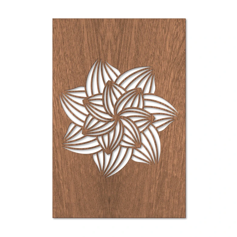 Dekobild Mahagoni - Mandala Blume 