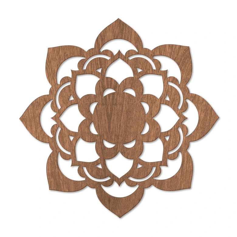 Holzdeko Mahagoni - Mandala Lotus 