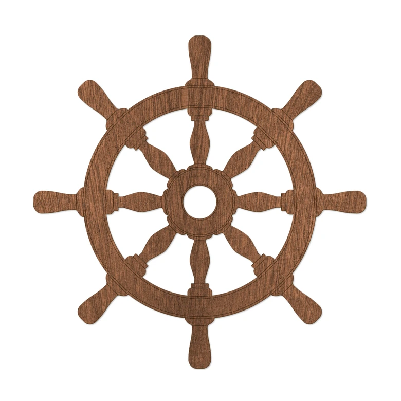 Holzdeko Mahagoni Steuerrad 