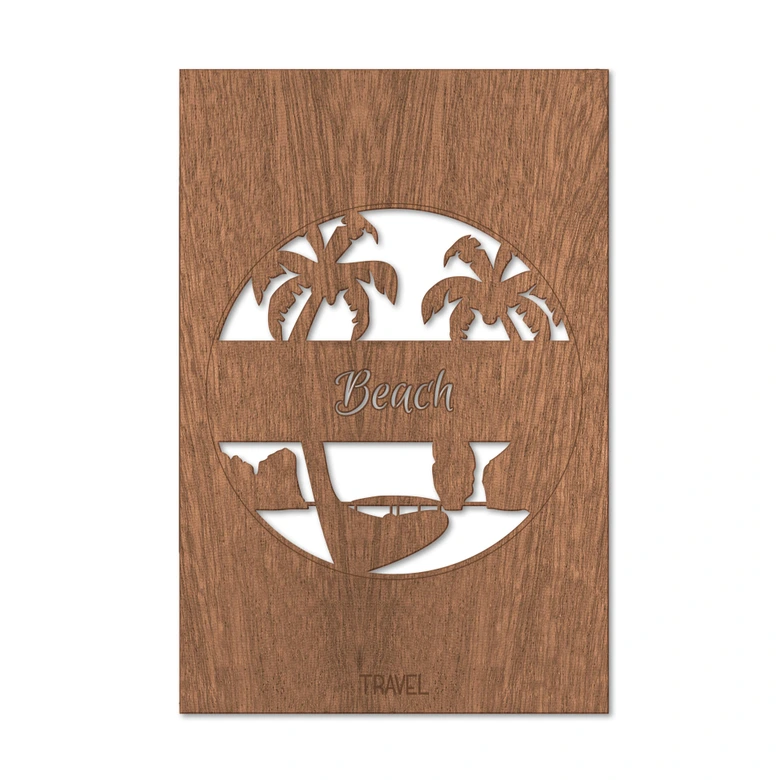 Dekobild Mahagoni - Travel Beach 