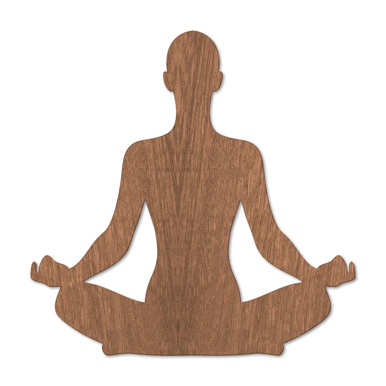 Houten Wanddecoratie Mahoniefineer Yoga Pose 01 