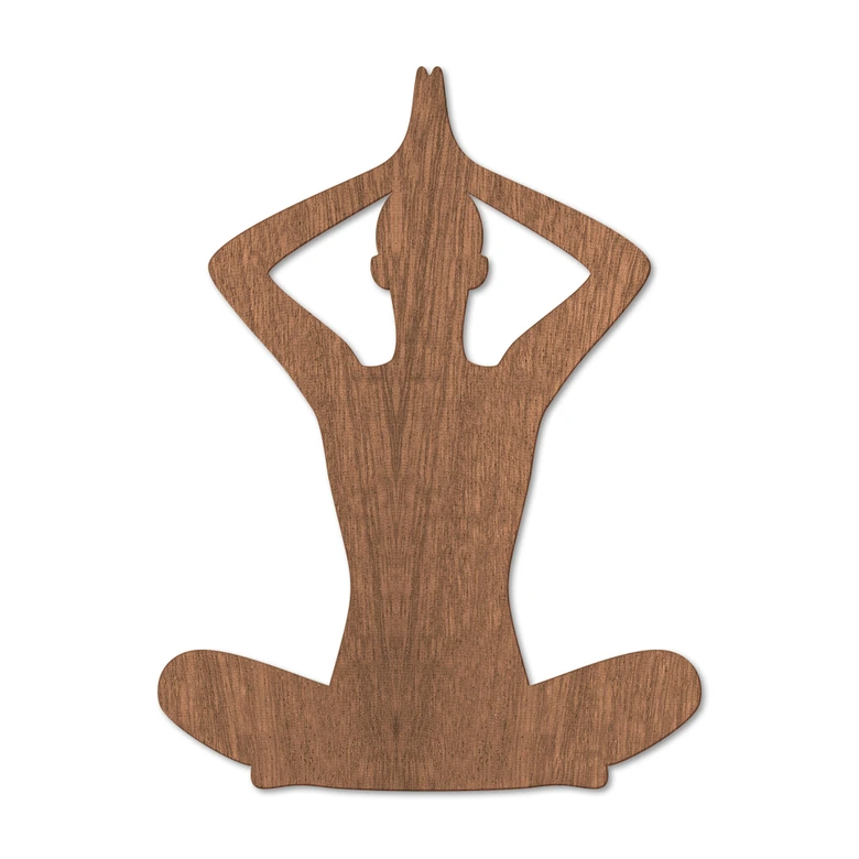 Holzdeko Mahagoni - Yoga Pose sitzend 02 