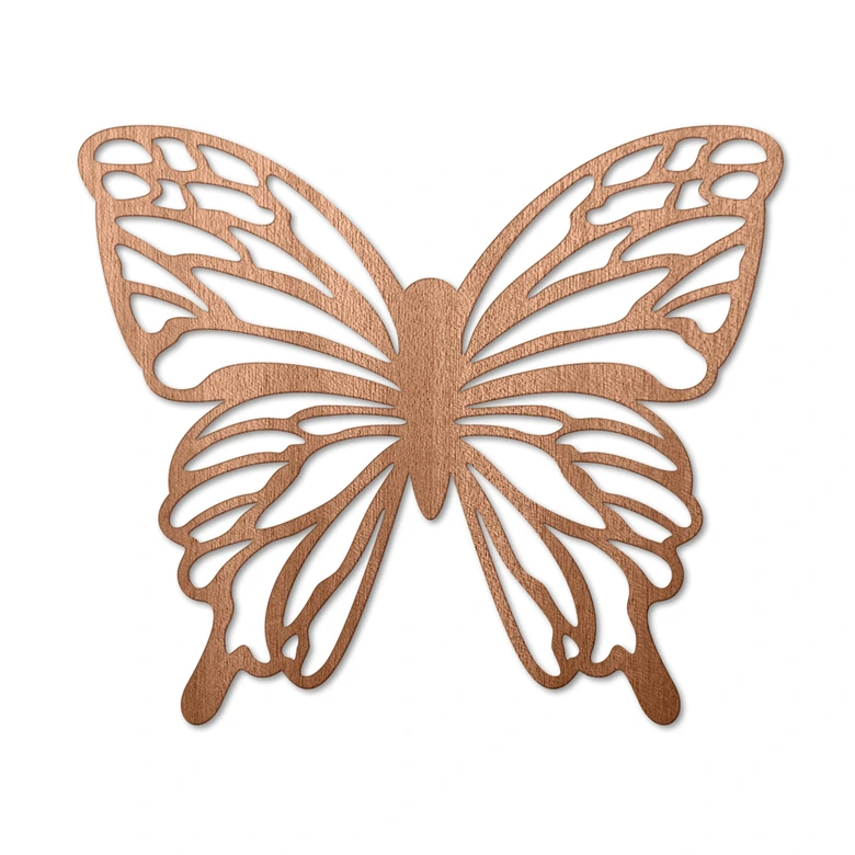 Väggdekorationer i trä mahogny - Fjäril Isabella 